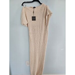 Juxlabel Off Shoulder Cream Quiet Luxury Sweater Dress Size XL